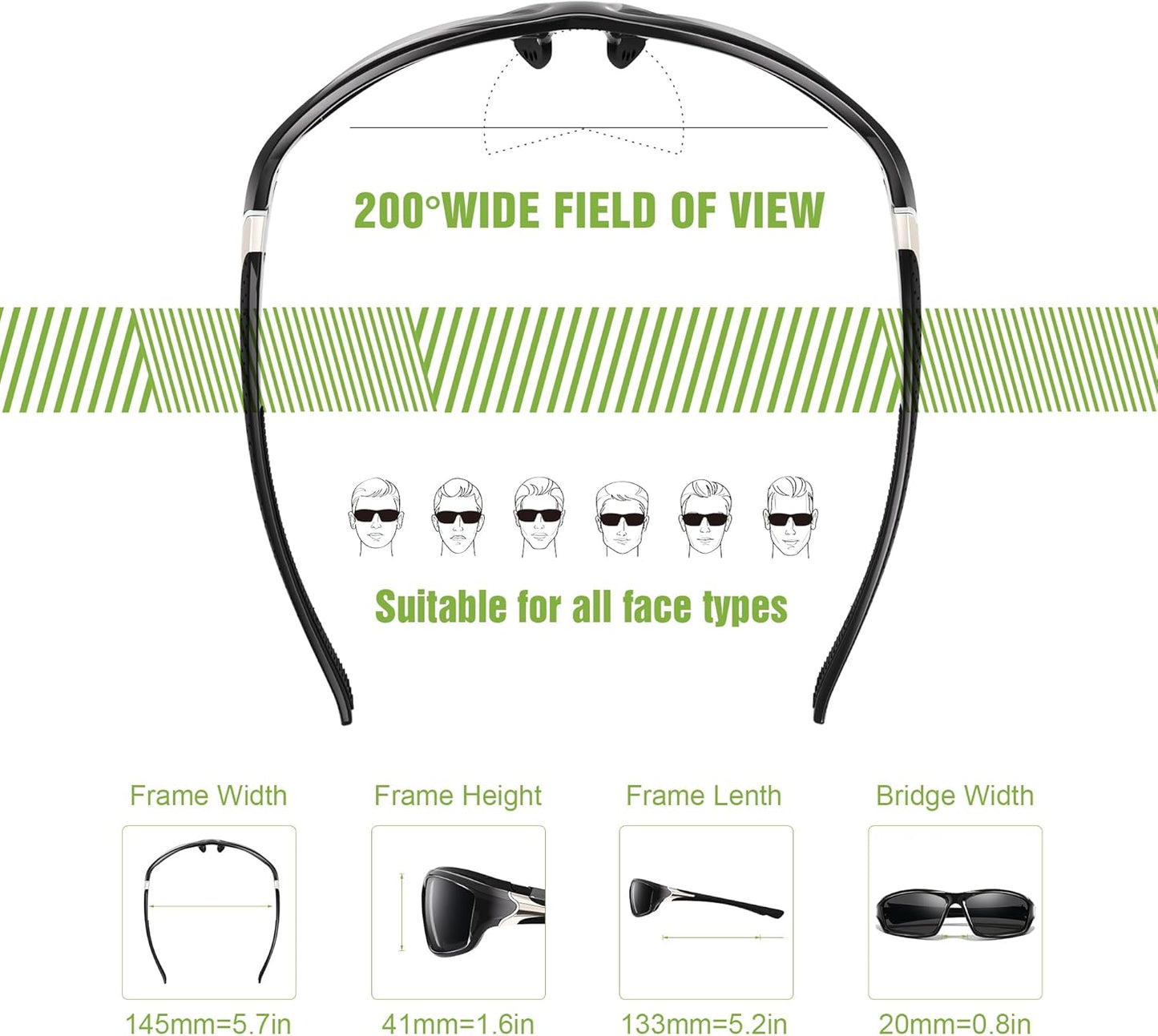 3 Pack Polarized Sports Sunglasses for Men