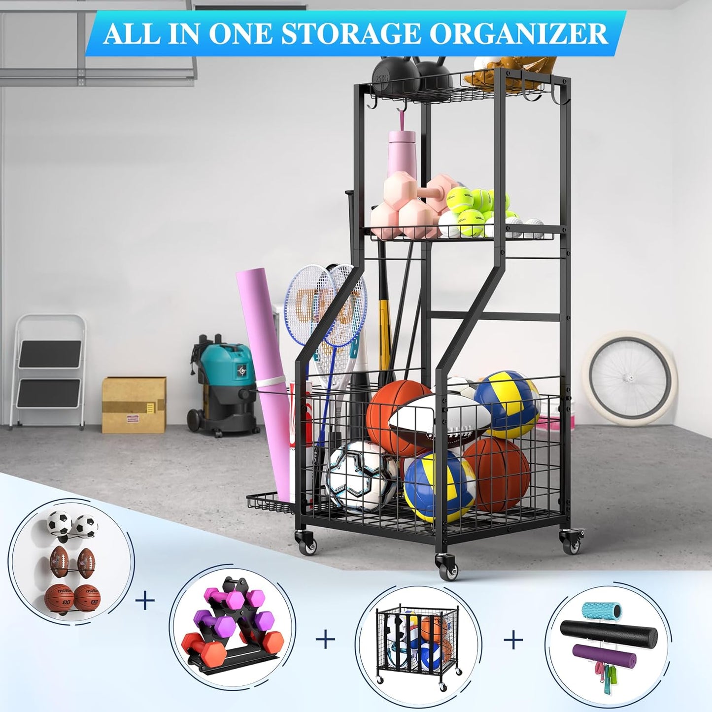 Sports Equipment Garage Organizer