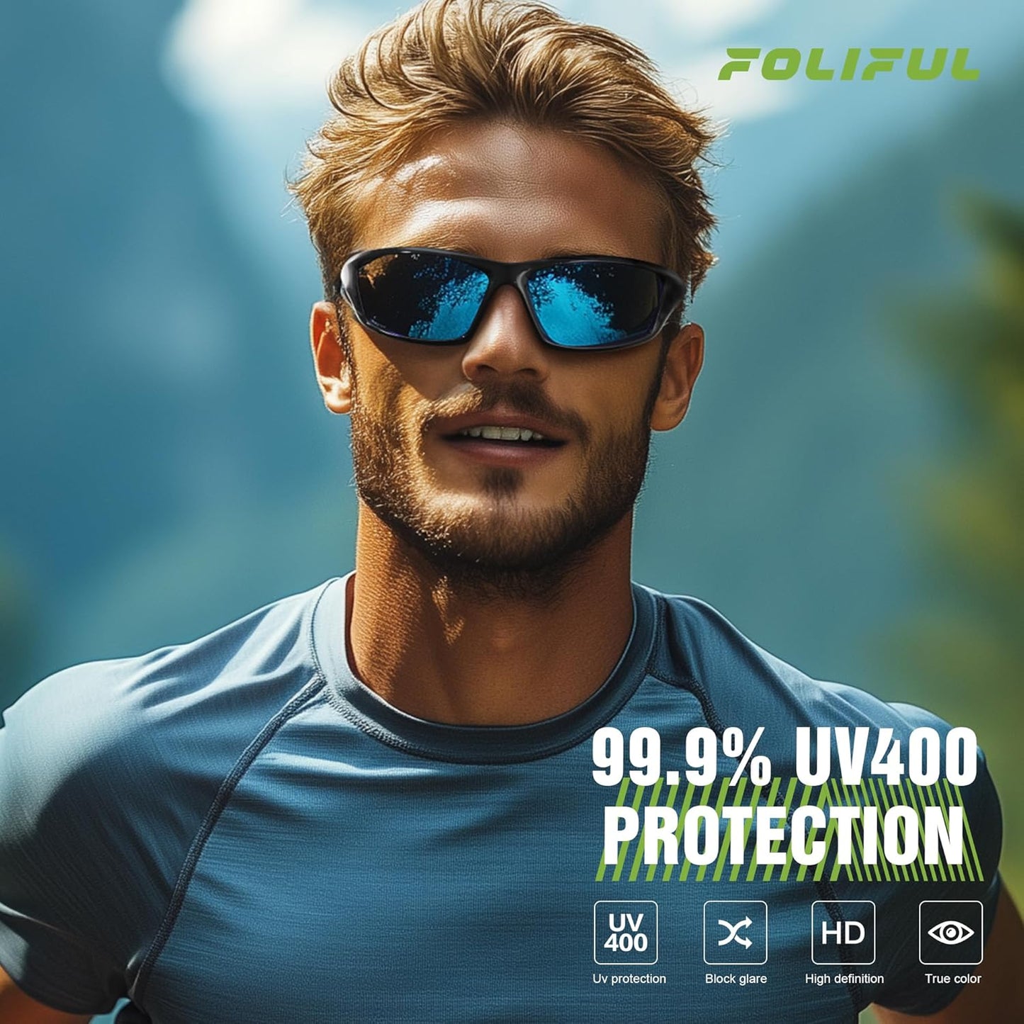 3 Pack Polarized Sports Sunglasses for Men