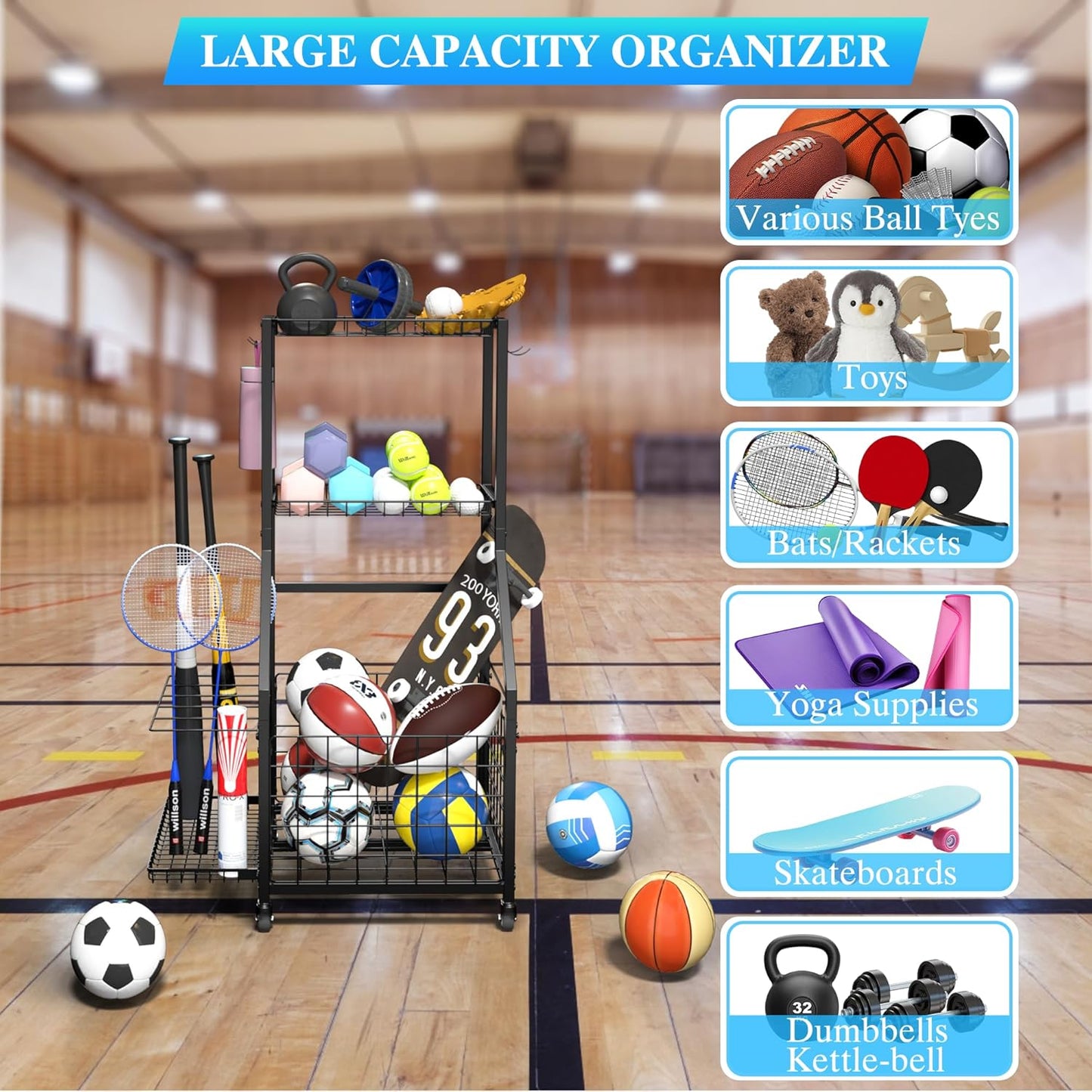 Sports Equipment Garage Organizer